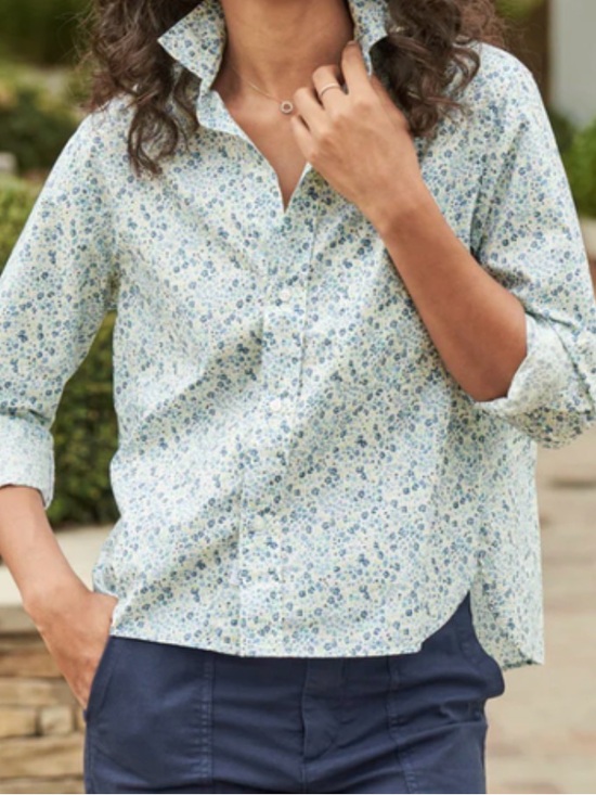 Frank & Eileen Tops - Frank & Eileen Silvio Liberty Wovenwith  Mini Blue Flowers Button Down Shirt
